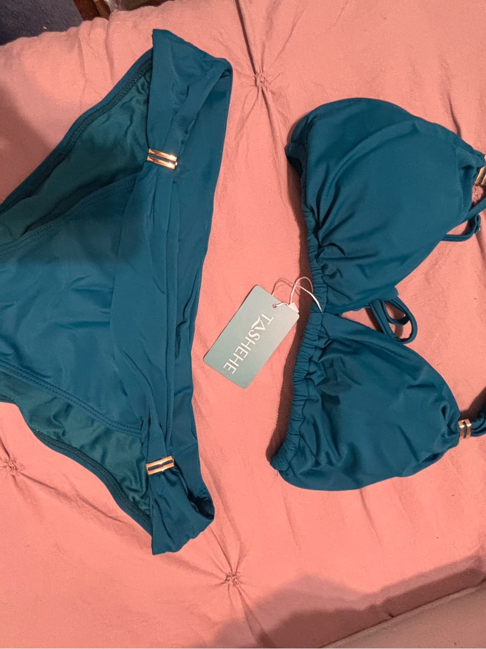 Tashehe Teal Bikini Two-Piece Swimsuit